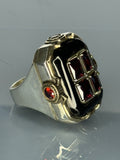 Turkish Handmade Jewelry 925 Sterling Silver Ruby Stone Mens Rings