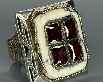 Turkish Handmade Jewelry 925 Sterling Silver Agate Stone Engraved Mens Rings