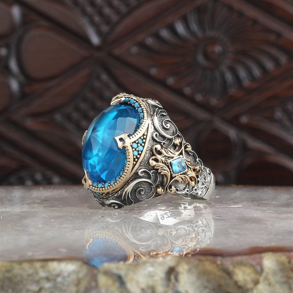 Aquamarine rough cut ring – Roni Downey Designs