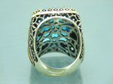 Turkish Handmade Jewelry 925 Sterling Silver Aquamarine Stone Mens Rings