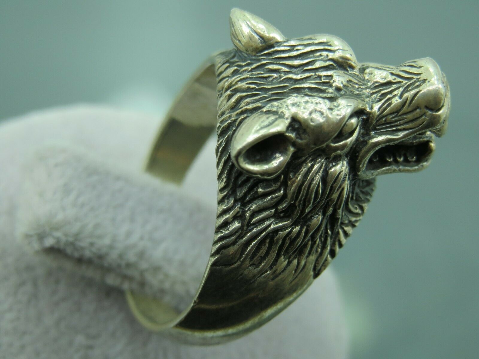 Turkish Handmade Jewelry shops 925 Sterling Silver Wolf Desing Men Ring Sz 10