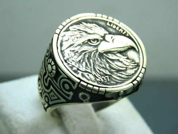 Man Made Pigeon Blood Red Eyes 925 Sterling Silver Eagle Ring Ta251 Us Size  7~15 - Rings - AliExpress