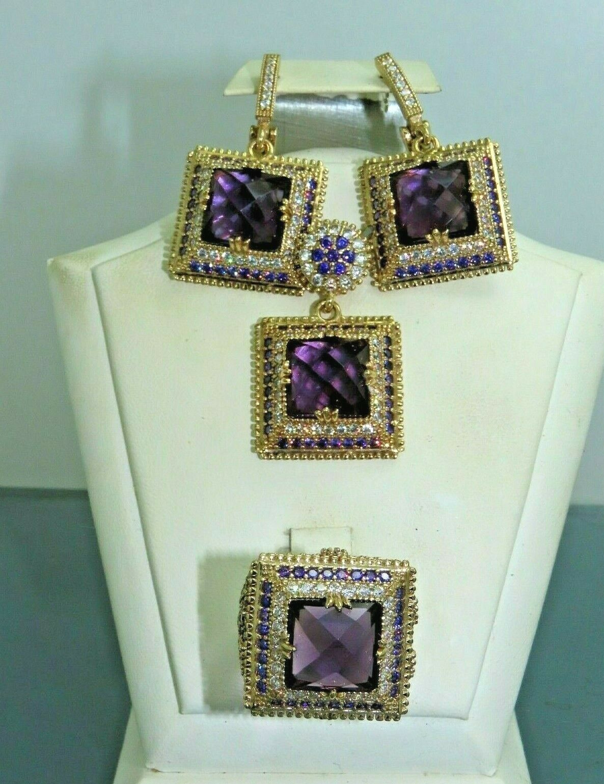 Turkish Handmade Jewelry 925 outlet Sterling Silver Amethyst Stone Women Earring Set