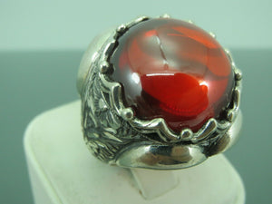 Turkish Handmade Jewelry 925 Sterling Silver Ruby Stone Mens Rings