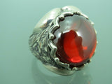 Turkish Handmade Jewelry 925 Sterling Silver Ruby Stone Mens Rings