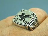 Turkish Handmade Jewelry 925 Sterling Silver Horse With Wings Mens Rings