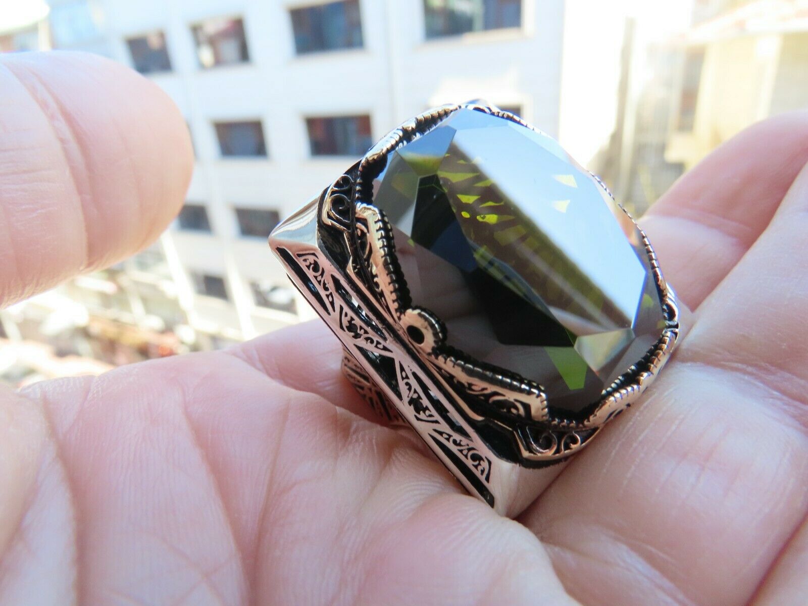 Emerald Cut Peridot Ring ~ Yellow Gold– Sargisons Jewellers