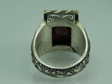 Turkish Handmade Jewelry 925 Sterling Silver Ruby Stone Mens Rings